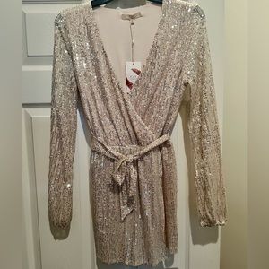 Chelsea and Violet Champagne Sequin Romper